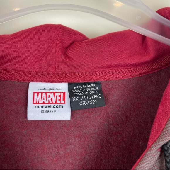 Marvel Grey and Red Hooded Full Zip Squad 62 Spider Man Jacket Coat Size XXL - Picture 4 of 10